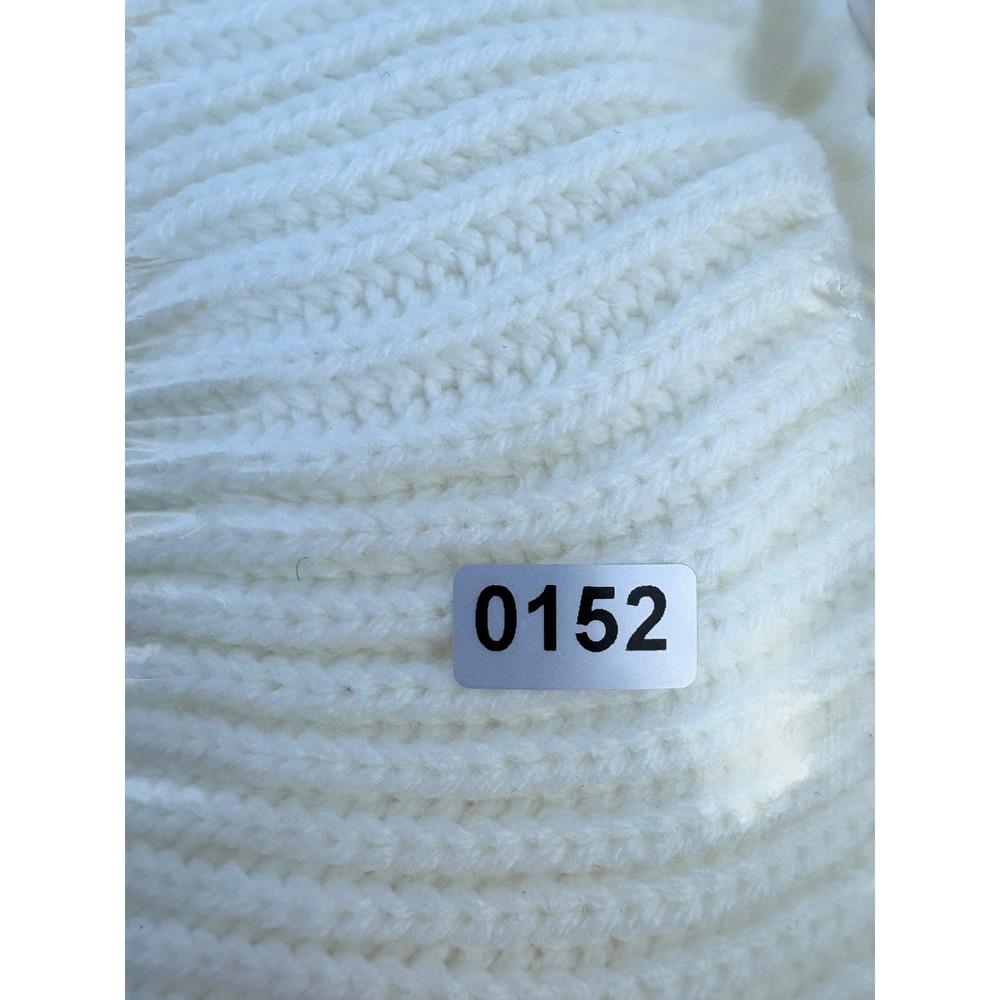Scallop Ruffle V-Neck Peplum Ribbed Knit Sweater Balloon Sleeve Drawstring Waist - Picture 7 of 7